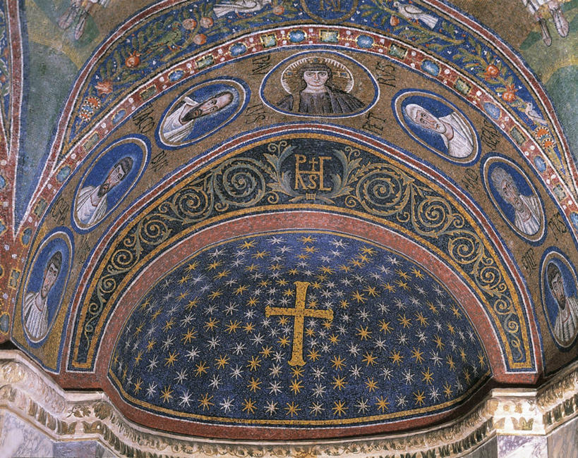 无人,横图,室内,天花板,建筑,意大利,欧洲,花纹,标志,符号,十字架,图案,标识,星形,摄影,基督教,南欧,半圆形,意大利共和国,性别符号,拉韦纳,圣人,美术工艺,艾米利亚.罗马涅,艾米利亚.罗马涅大区,彩图,男性符号