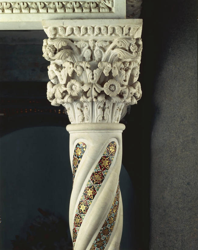 无人,竖图,室内,特写,白天,建筑,意大利,柱子,摄影,哥特式风格,坎帕尼亚,式样,美术工艺,拉韦洛,彩图,大教堂,柱头,浅浮雕