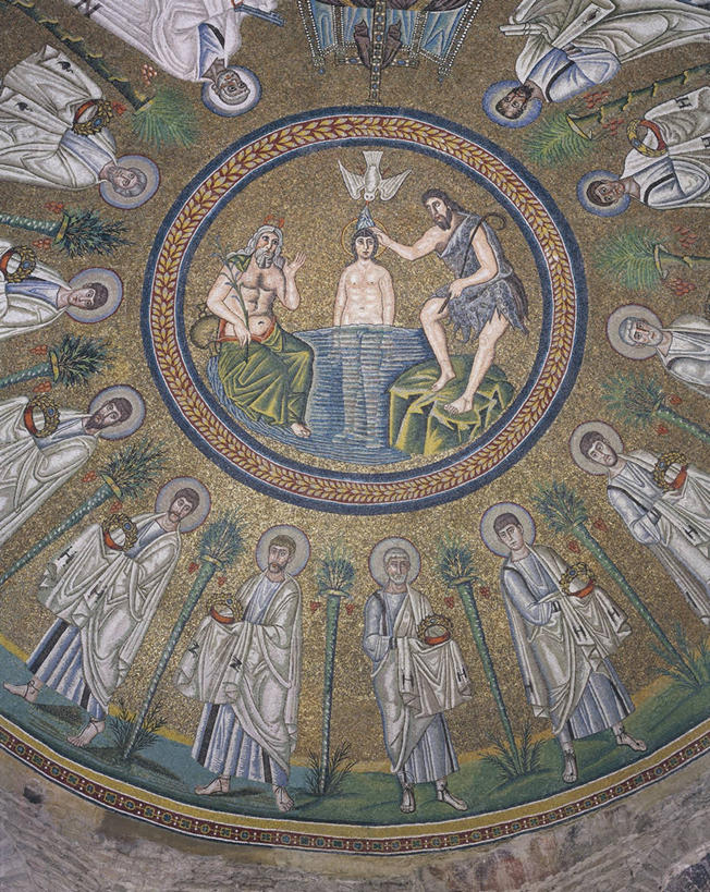 无人,竖图,室内,天花板,建筑,意大利,欧洲,花纹,圆形,斑鸠,标志,符号,图案,注视,标识,观察,看,摄影,观看,察看,基督教,关注,南欧,天堂,意大利共和国,性别符号,拉韦纳,使徒,东正教,美术工艺,艾米利亚.罗马涅,艾米利亚.罗马涅大区,彩图,男性符号