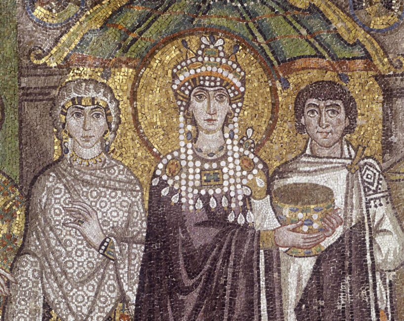 成年人,三个人,站,横图,室内,白天,正面,建筑,意大利,欧洲,花纹,长袍,图案,拿着,历史,地标建筑,摄影,部分,南欧,肖像,皇后,意大利文化,圣餐杯,意大利共和国,艾米利亚.罗马涅,艾米利亚.罗马涅大区,男人,女人,半身,彩图,传统服装