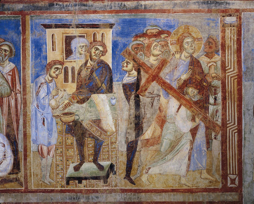 成年人,站,横图,室内,光晕,意大利,十字架,许多人,历史,手势,一群人,摄影,宗教,权威,基督,基督教,天主教,运送,耶稣,处罚,救世主,基利斯督,弥赛亚,默西亚,美术工艺,男人,跪着,彩图,打手势