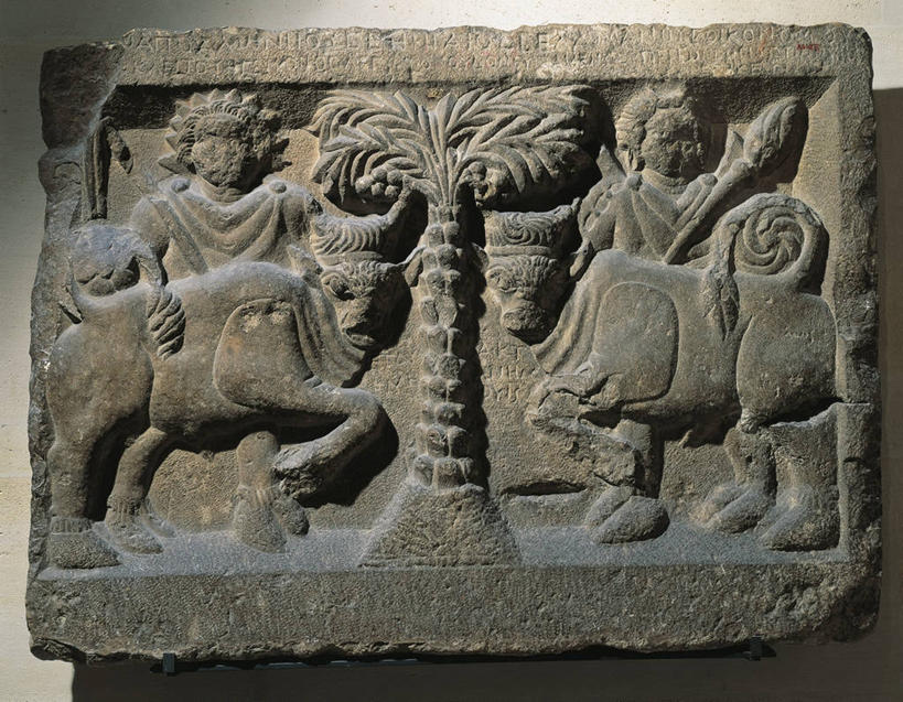 无人,横图,棕榈树,牛,神话,标志,符号,历史,文化,标识,古罗马,古代,摄影,传说,希腊神话,贞洁,性别符号,石灰石,古希腊,古埃及文明,古代文明,狄安娜,狩猎女神,女性美,阿耳忒弥斯,贞洁处女,阿波罗萨,月亮女神,彩图,影棚拍摄,浅浮雕,男性符号,雕刻术,过去