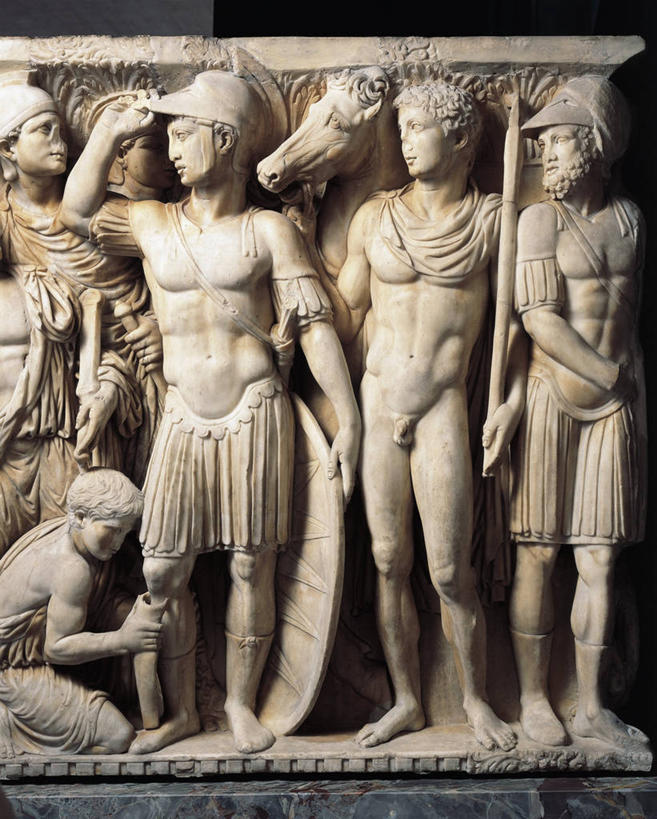 无人,竖图,室内,安全,士兵,标志,符号,盔甲,大理石,防护,标识,古代,摄影,保护,保险,防御,石棺,希腊神话,铠甲,防具,防卫,性别符号,古代文明,美术工艺,阿基里斯,平安,彩图,浅浮雕,男性符号,甲胄,过去