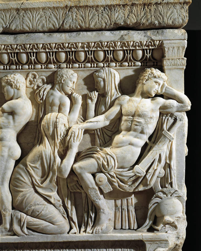 裸体,无人,坐,竖图,特写,民族服装,艺术,装饰,标志,符号,大理石,历史,标识,古罗马,一个,摄影,单个,手艺,石棺,性别符号,美术工艺,阿基里斯,跪着,亲吻,彩图,传统服装,民俗服,浅浮雕,男性符号