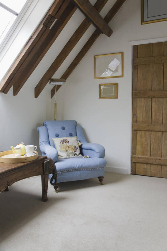 无人,竖图,室内,白天,家具,门,卧室,木制,英格兰,蓝色,摄影,扶手椅,伍斯特郡,彩图