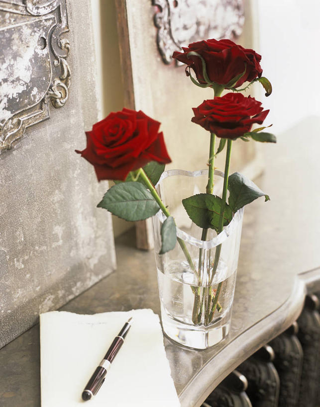无人,竖图,室内,白天,玫瑰,花瓶,装饰,眼镜,大理石,浪漫,英格兰,红色,插花,摄影,彩图