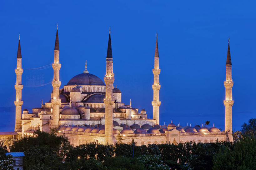 无人,横图,室外,白天,正面,旅游,度假,名胜古迹,植物,标志建筑,地标,建筑,土耳其,亚洲,阴影,节日,遗迹,光线,影子,灯光,首都,古迹,文化,文物,娱乐,建设,古建筑,树,树木,蓝色,绿色,蓝天,天空,自然,天,祈祷,享受,休闲,健康,旅游胜地,放松,许愿,宗教,信仰,生长,成长,纪念,祈求,伊斯兰教,清真寺,西亚,古文明,伊斯坦布尔,蓝色清真寺,素檀何密清真寺,苏丹艾哈迈德清真寺,平安,彩图,土耳其共和国