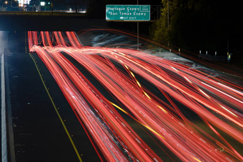 无人,横图,室外,长时间曝光,山,汽车,美国,交通,红色,黄昏,运输,摄影,迅速,照亮,驾车,彩图