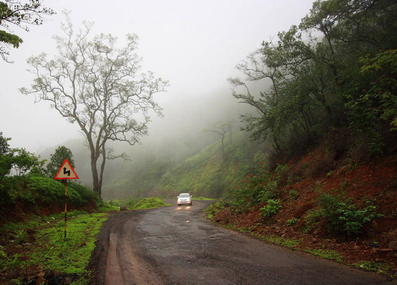 无人,横图,室外,白天,美景,雾,汽车,印度,弯曲,景观,树,自然,景色,运输,摄影,指导,自然风光,浦那,危险,彩图,旅行