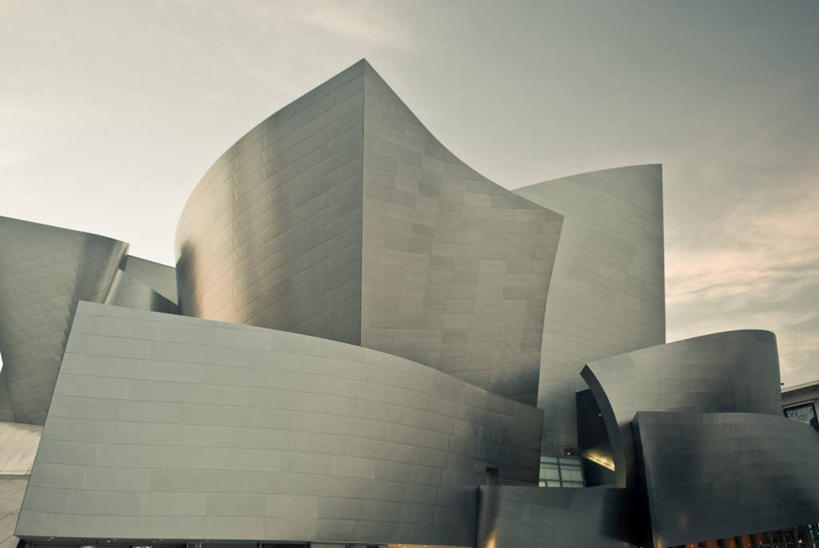 无人,音乐厅,横图,室外,白天,仰视,建筑,美国,现代,灰色,摄影,北美,北美洲,加利福尼亚,美洲,加州,洛杉矶,加利福尼亚州,金州,黄金州,北亚美利加洲,亚美利加洲,天使之城,彩图,低角度拍摄,县治,洛杉矶县,美利坚合众国,洛城