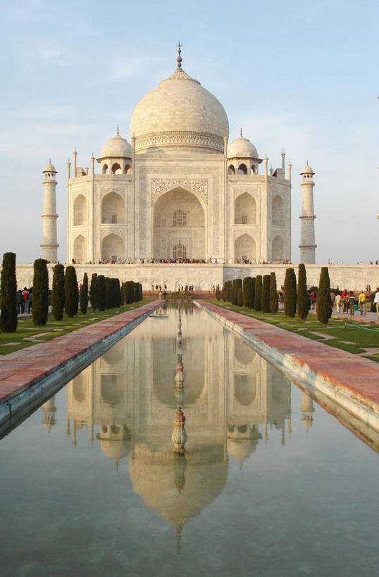 竖图,室外,白天,建筑,泰姬陵,印度,反射,宏伟,摄影,陵墓,圆顶建筑,印度文化,阿格拉,死水,彩图