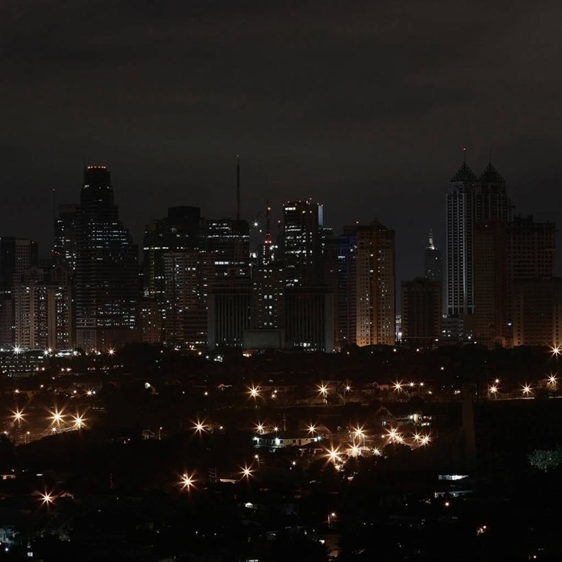 无人,方图,室外,夜晚,天际线,建筑,路灯,摩天大楼,菲律宾,首都,摄影,照亮,马尼拉,金融区,彩图