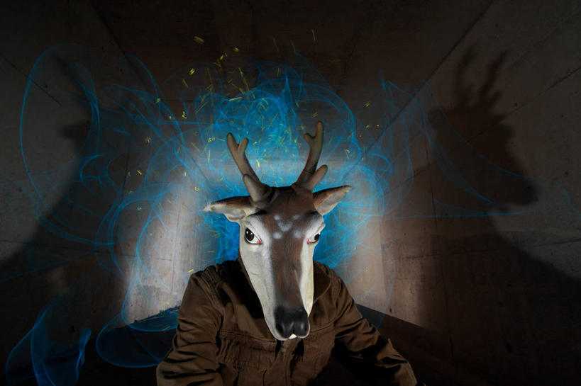 无人,横图,室内,正面,神秘,鹿,日本,阴影,墙,云,幻想,摄影,怪异,肖像,冈山县,惊骇,想法,半身,彩图