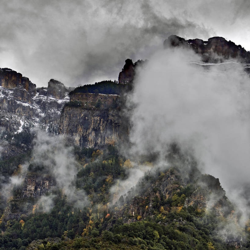 无人,方图,室外,白天,美景,山,雾,西班牙,覆盖,景观,云,风景,自然,景色,摄影,自然风光,韦斯卡,岩石,彩图