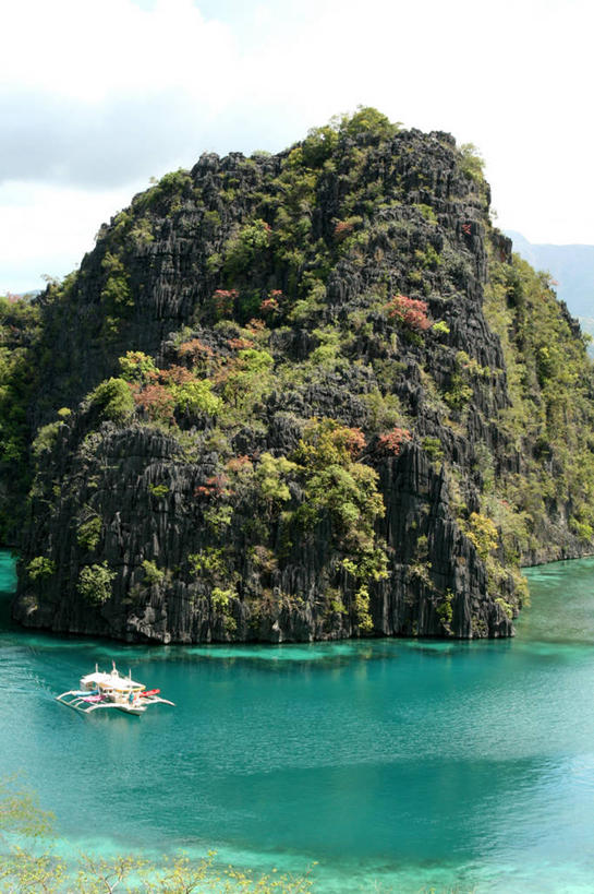 无人,竖图,俯视,室外,白天,海洋,山,棕榈树,菲律宾,悬崖,风景,摄影,巴拉望,彩图,高角度拍摄,双体船