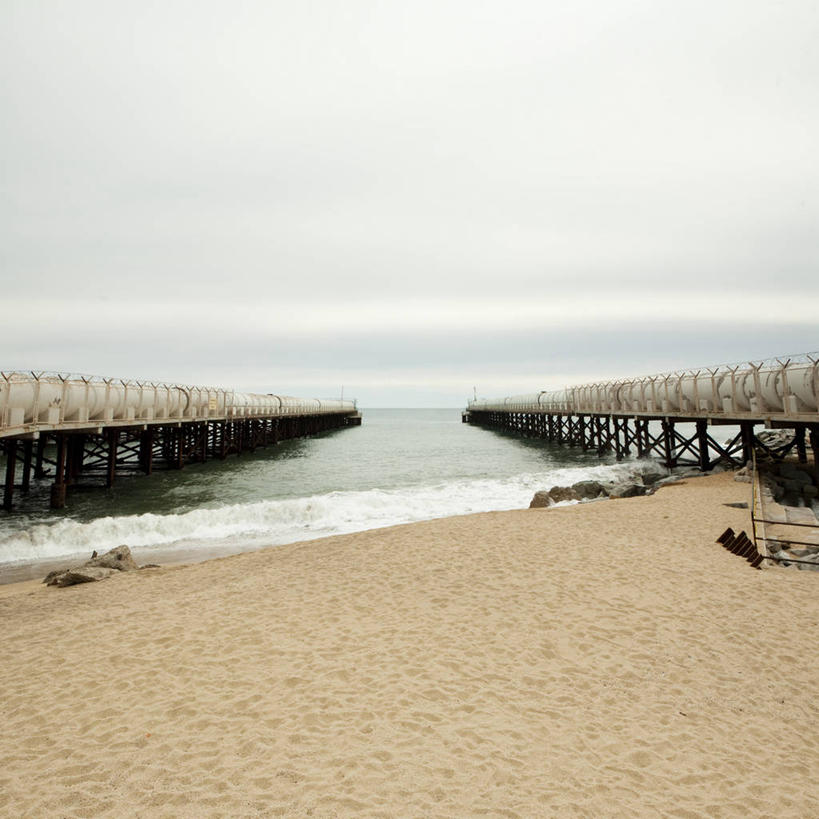 无人,码头,方图,室外,白天,海洋,西班牙,巴塞罗那,水平线,摄影,宁静,透视图,海滩,彩图