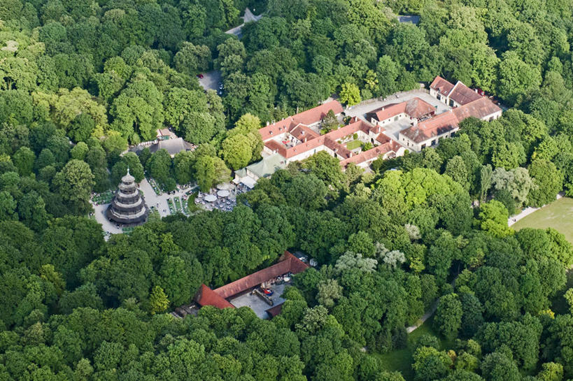 无人,公园,横图,俯视,航拍,室外,白天,树林,德国,地形,慕尼黑,树,绿色,风景,摄影,鸟瞰,巴伐利亚,亭台楼阁,彩图,高角度拍摄,英国花园