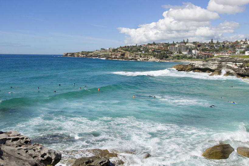 冲浪,横图,室外,白天,度假,海浪,海洋,城市,澳大利亚,海岸线,摄影,悉尼,新南威尔士,岩石,彩图