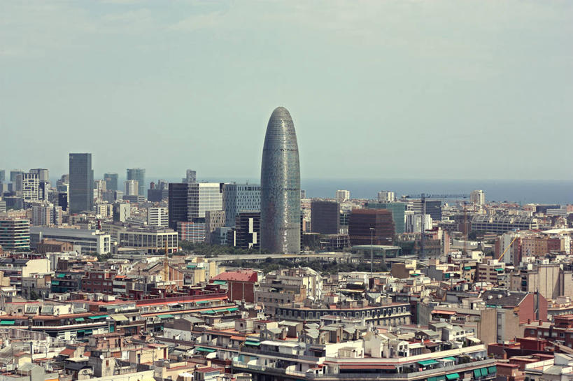 无人,横图,俯视,室外,白天,天际线,建筑,摩天大楼,西班牙,巴塞罗那,水平线,塔,现代,摄影,加泰隆尼亚,阿格巴塔,彩图,高角度拍摄