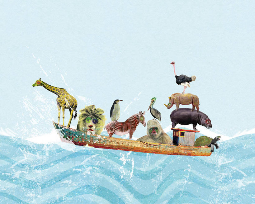 无人,横图,插画,室外,白天,数码,科技,水,斑马,长颈鹿,龟,河马,企鹅,野生动物,狮子,猴子,西班牙,巴塞罗那,一群,许多,阴影,堆叠,网络,鸟类,很多,高光,几何,计算机图形,合成,图画,画,运输,摄影,电脑合成图,数码合成图,合成图,漫画,写实,具体,具象,援救,犀牛,彩图,旅行,方舟