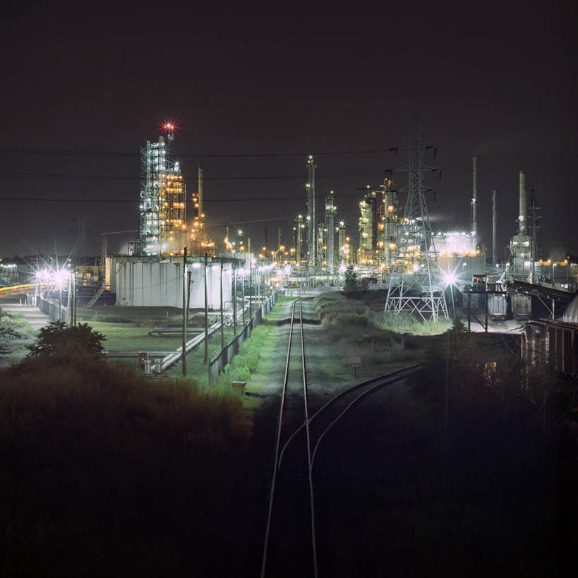 无人,方图,俯视,室外,夜晚,采矿业,建筑,路,铁路,美国,轨道,交通,铁轨,炼油厂,工业,运输,摄影,照亮,北美,北美洲,美洲,盐矿,北亚美利加洲,亚美利加洲,密歇根,密歇根州,貂熊州,狼獾之州,狼獾州,底特律,彩图,高角度拍摄,旅行,美利坚合众国