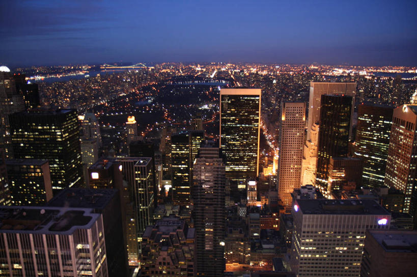 无人,横图,俯视,室外,度假,美景,城市风光,城市,建筑,摩天大楼,纽约,美国,地平线,景观,曼哈顿,娱乐,现代,黄昏,享受,休闲,景色,放松,摄影,宁静,照亮,中央公园,洛克菲勒中心,彩图,高角度拍摄