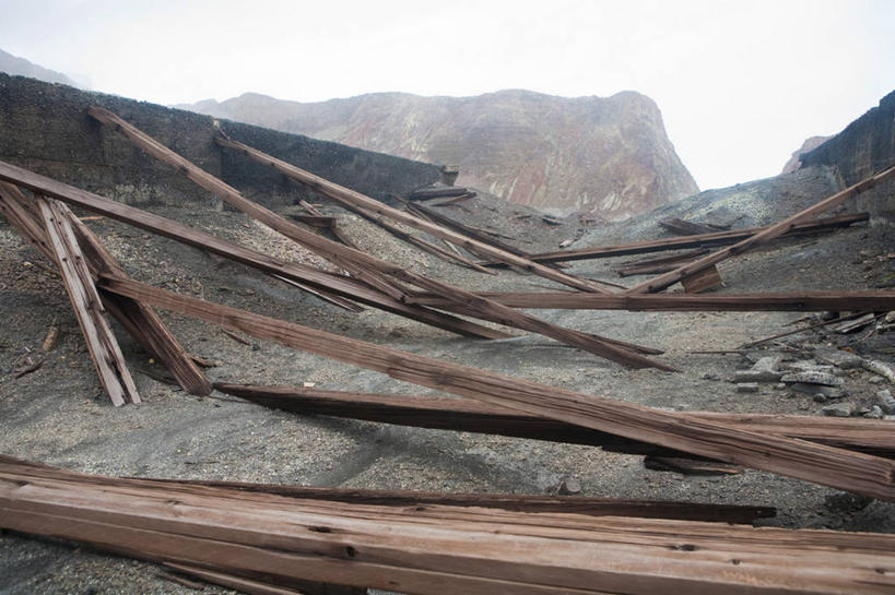 无人,横图,室外,白天,采矿业,山,新西兰,破坏,破损,废墟,天空,工业,摄影,矿产,损坏,不幸,矿物,下降,破败,怀特岛,彩图