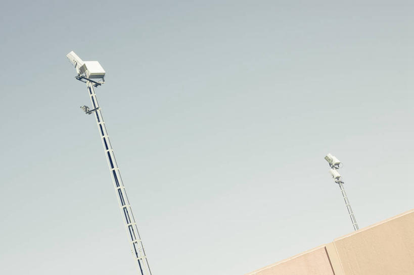 无人,横图,室外,白天,仰视,路灯,西班牙,两个,摄影,能源,电,简单,照明设备,万里无云,彩图,低角度拍摄