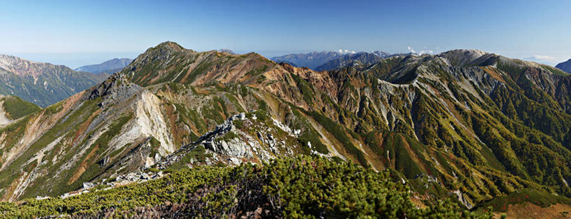 无人,横图,全景,室外,美景,山,山脉,日本,景观,山顶,黎明,风景,自然,景色,摄影,宁静,早晨,自然风光,万里无云,日本阿尔卑斯山脉,地质学,自然地理,彩图