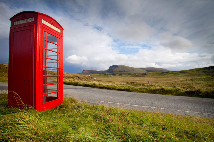 无人,横图,室外,白天,路,英国,岛,云,电话亭,苏格兰,草,天空,自然,运输,摄影,宁静,内赫布里底群岛,斯盖岛,彩图