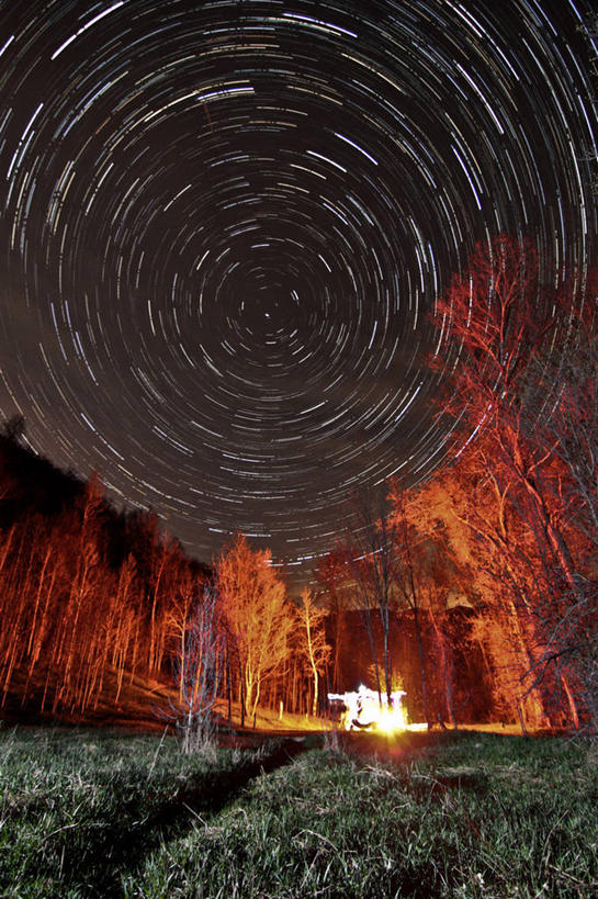 无人,竖图,室外,夜晚,长时间曝光,美景,美国,景观,草,树,自然,景色,摄影,自然风光,露营,天文学,犹他,普若佛,彩图,营火