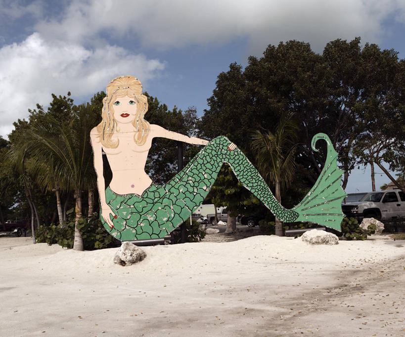 无人,横图,室外,白天,汽车,美国,沙子,云,树,天空,幻想,摄影,创造力,北美,北美洲,美洲,佛罗里达,佛罗里达州,佛州,阳光州,北亚美利加洲,亚美利加洲,美术工艺,彩图,美利坚合众国,美人鱼