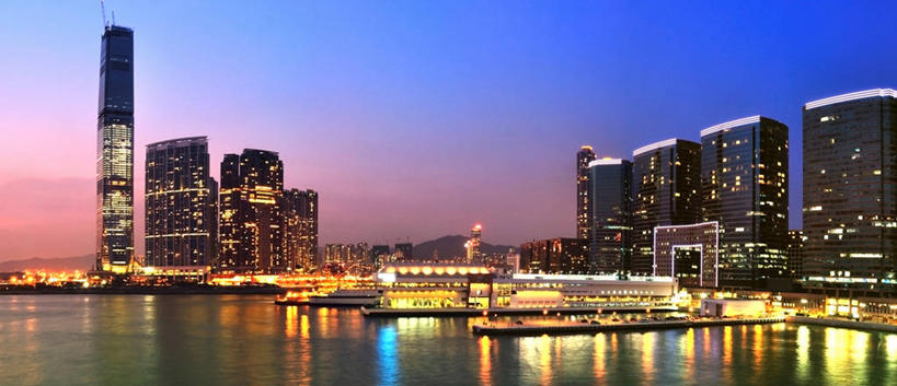 无人,码头,横图,全景,室外,商务,海洋,城市,建筑,摩天大楼,香港,反射,天空,自然,黄昏,摄影,照亮,企业,公司,发展,九龙,尖沙咀,彩图,海港