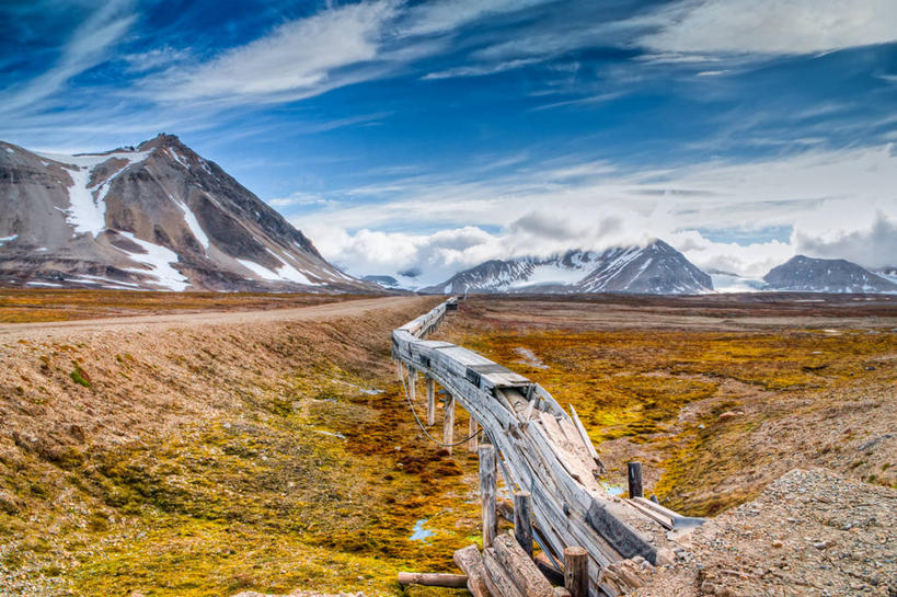 无人,横图,室外,白天,美景,山,山脉,植物,景观,云,桥,联系,破坏,破损,自然,景色,摄影,宁静,损坏,自然风光,下降,斯瓦尔巴德群岛,彩图