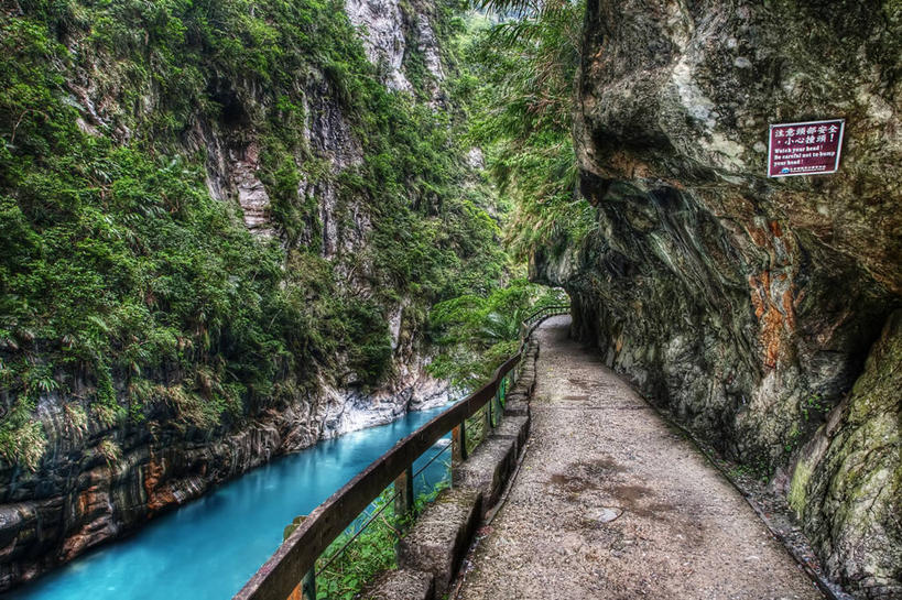 无人,栏杆,横图,室外,白天,河流,美景,台湾,景观,山谷,风景,自然,景色,摄影,宁静,自然风光,太鲁阁国家公园,彩图