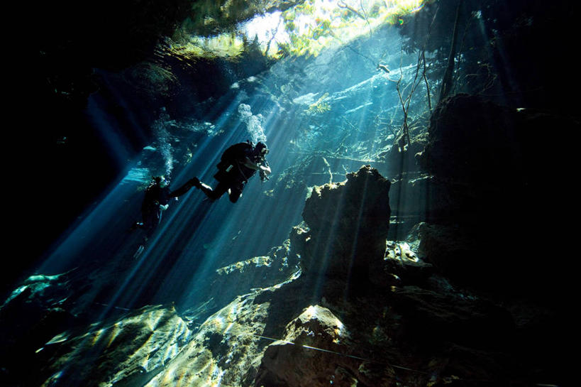 一个人,横图,室外,白天,探险,美景,日光,墨西哥,朦胧,模糊,景观,自然,景色,潜水,摄影,拉丁美洲,自然风光,逆光,肯他纳罗,冒险,岩石,彩图