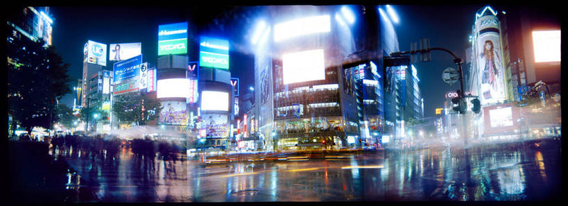 横图,全景,室外,夜晚,运动模糊,城市,建筑,东京,日本,日本文化,反射,首都,现代,摄影,照亮,彩图