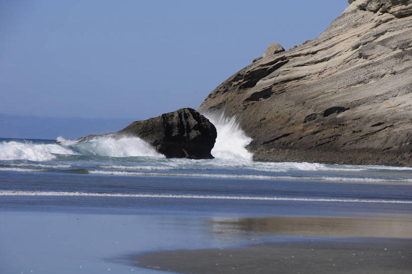 无人,横图,室外,白天,海浪,海洋,美景,新西兰,溅,反射,景观,悬崖,风景,自然,波浪,景色,摄影,宁静,自然风光,塔斯马尼亚,万里无云,塔斯曼国家公园,岩石,彩图