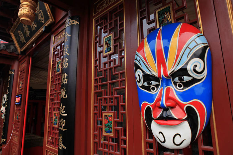 无人,横图,室外,特写,白天,建筑,北京,吊挂,悬挂,首都,挂,茶馆,摄影,四川省,中国文化,京剧,成都,彩图,传统文化