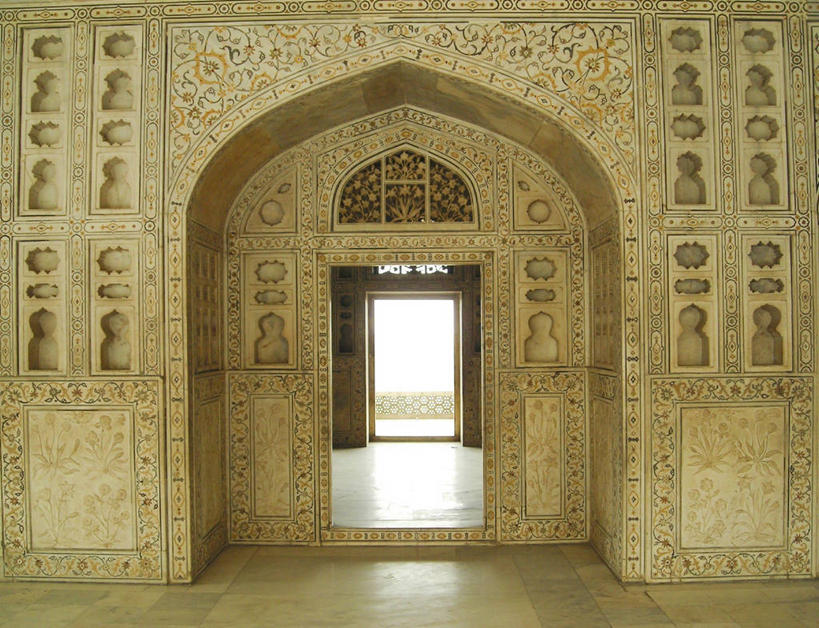 无人,宫殿,横图,室内,白天,门,建筑,印度,拱门,历史,摄影,印度文化,阿格拉,美术工艺,彩图