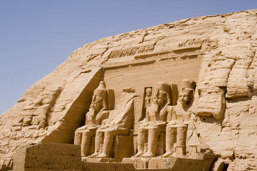 无人,横图,室外,白天,埃及,雕像,历史,废墟,摄影,宗教,巨大,庞大,中东,法老,宏大,硕大,伟大,古埃及文明,古代文明,拉美西斯二世大神殿,彩图