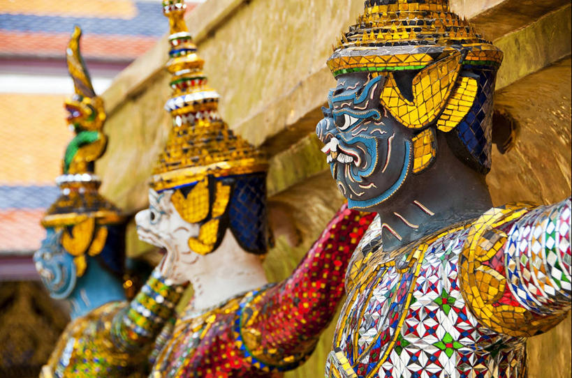 无人,横图,室外,白天,曼谷,泰国,神话,标志,雕像,符号,首都,历史,标识,虚构,摄影,宗教,佛教,玉佛寺,性别符号,巨人,彩图,男性符号