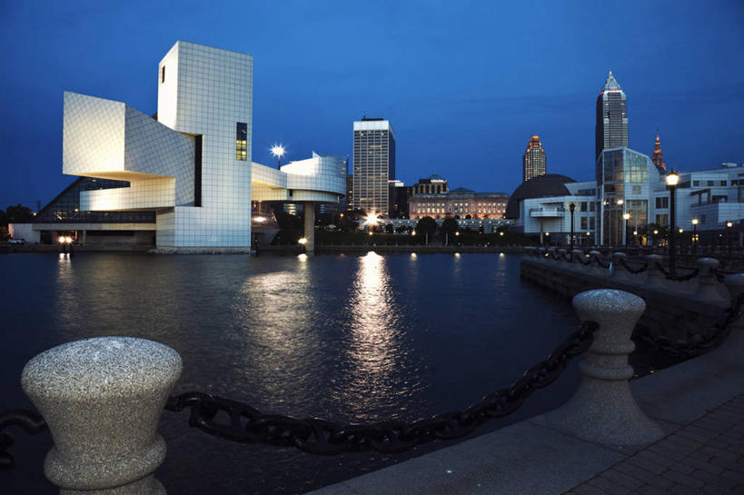 无人,码头,横图,室外,湖,天际线,城市,港口,建筑,美国,反射,黄昏,摄影,照亮,市区,俄亥俄州,万里无云,系船柱,彩图,摆渡口,埠头,渡口,渡头,港湾,海港,货运码头,口岸,商港