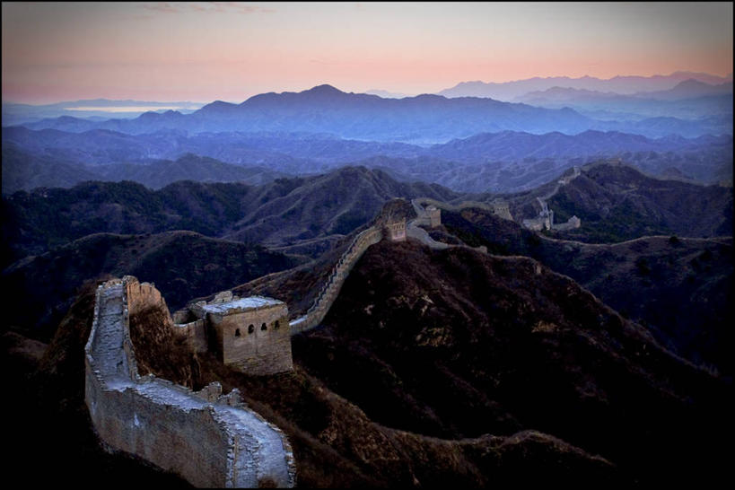 无人,横图,俯视,室外,白天,山,山脉,建筑,长城,历史,城墙,自然,地标建筑,摄影,中国文化,河北省,金山岭长城,彩图,高角度拍摄