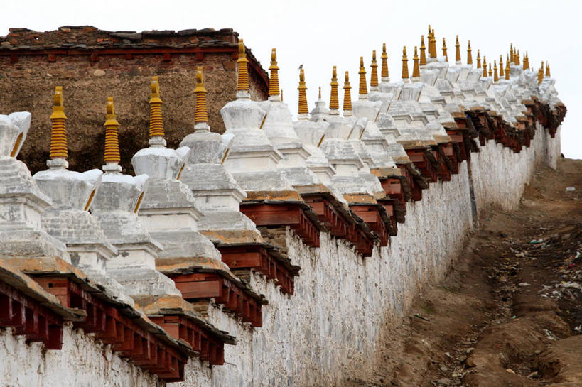 无人,横图,室外,白天,建筑,围墙,摄影,宗教,佛教,中国文化,理塘,彩图,传统文化