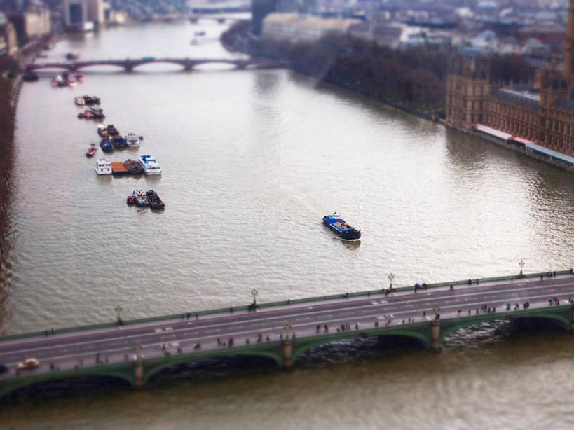 无人,横图,俯视,室外,白天,河流,建筑,船,英国,反射,桥,首都,联系,泰晤士河,运输,摄影,移轴摄影,彩图,高角度拍摄