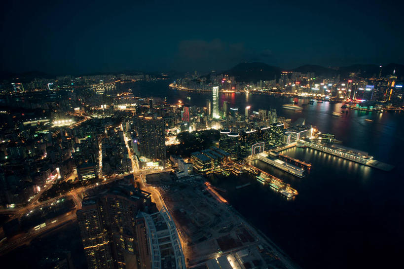 无人,横图,俯视,室外,夜晚,度假,海洋,美景,城市风光,城市,建筑,香港,景观,娱乐,享受,休闲,景色,放松,运输,摄影,照亮,尖沙咀,彩图,高角度拍摄,海港