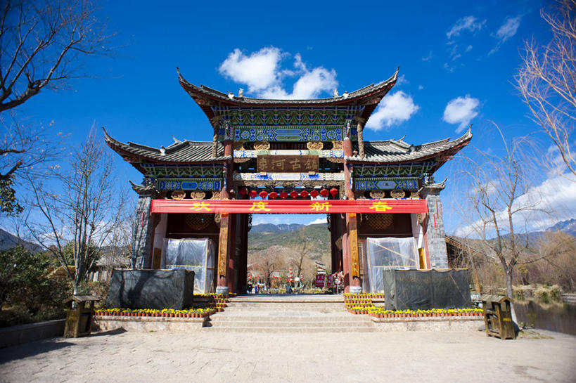 无人,横图,室外,白天,建筑,丽江,云,古城,天空,地标建筑,摄影,中国文化,云南省,彩图