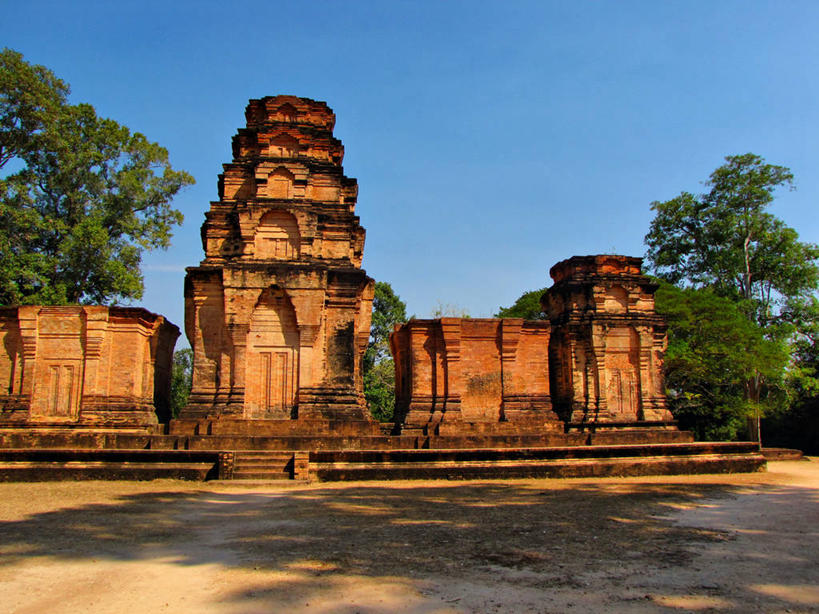 无人,寺庙,横图,室外,白天,建筑,柬埔寨,阴影,历史,树,摄影,宗教建筑,万里无云,吴哥寺,暹粒,彩图,传统文化,柬埔寨文化