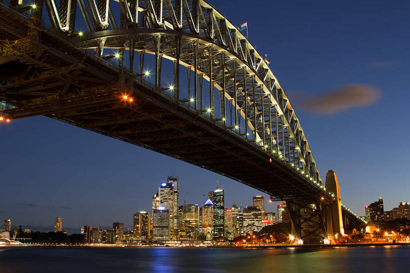 无人,横图,室外,长时间曝光,度假,海洋,美景,天际线,城市风光,城市,建筑,摩天大楼,澳大利亚,景观,云,塔,桥,联系,娱乐,天空,黄昏,享受,休闲,景色,放松,摄影,照亮,悉尼,新南威尔士,彩图,悉尼港桥